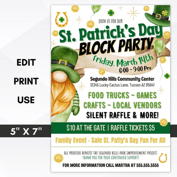 st patricks day block party invitation